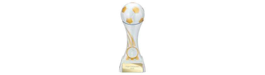 ATTACK STRIKE FOOTBALL RESIN TROPHY - 3 SIZES 13CM - 18CM